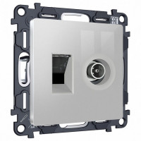 ТВ-розетка и розетка Ethernet RJ-45 без рамки Ambrella Volt ALFA MA412510