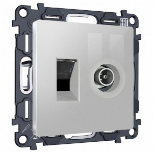 ТВ-розетка и розетка Ethernet RJ-45 без рамки Ambrella Volt ALFA MA412510 ТВ-розетка и розетка Ethernet RJ-45 без рамки Ambrella Volt ALFA MA412510