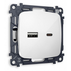 Розетка 2хUSB type A и C без рамки Ambrella Volt MO MO111010 Розетка 2хUSB type A и C без рамки Ambrella Volt MO MO111010