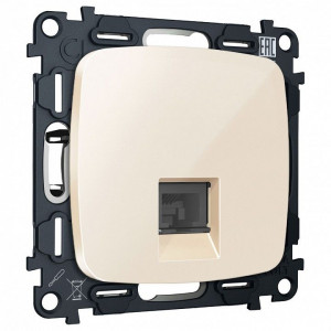 Розетка Ethernet RJ-45 и со шторками, без рамки Ambrella Volt OMEGA MO312005 Розетка Ethernet RJ-45 и со шторками, без рамки Ambrella Volt OMEGA MO312005