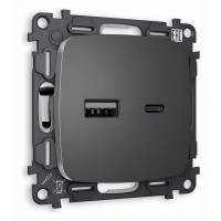 Розетка 2хUSB type A и C без рамки Ambrella Volt Quant MO661010