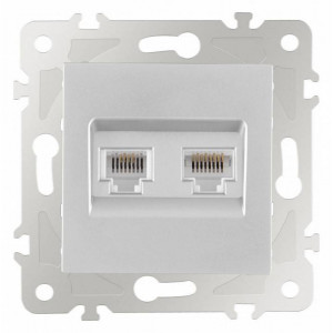 Розетка двойная RJ-11 и Ethernet RJ-45, без рамки Arte Milano am-203 203.44-1.silver Розетка двойная RJ-11 и Ethernet RJ-45, без рамки Arte Milano am-203 203.44-1.silver