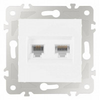Розетка двойная RJ-11 и Ethernet RJ-45, без рамки Arte Milano am-203 203.44-1.white