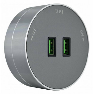 Розетка 2xUSB на треке Arte Milano Am-track-sockets 380011TS/USBx2 Grey