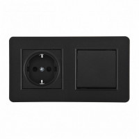 Блок с розеткой и выключателем Arte Milano SET16-2 SET16-2-40-1-30-1 black