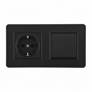 Блок с розеткой и выключателем Arte Milano SET16-2 SET16-2-40-1-30-1 black Блок с розеткой и выключателем Arte Milano SET16-2 SET16-2-40-1-30-1 black