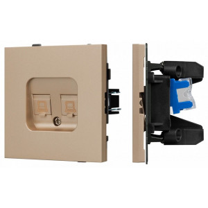 Розетка двойная Ethernet RJ-45 и со шторками, без рамки Arlight SCT-TENDO 054103 Розетка двойная Ethernet RJ-45 и со шторками, без рамки Arlight SCT-TENDO 054103