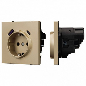 Розетка с заземлением и 2хUSB type A, без рамки Arlight SCT 054286 Розетка с заземлением и 2хUSB type A, без рамки Arlight SCT 054286