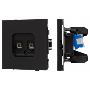 Розетка двойная Ethernet RJ-45 и со шторками, без рамки Arlight SCT-TENDO 054595 Розетка двойная Ethernet RJ-45 и со шторками, без рамки Arlight SCT-TENDO 054595