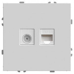 ТВ-розетка и розетка Ethernet RJ-45 без рамки Stekker RST00-5106-01 49872 ТВ-розетка и розетка Ethernet RJ-45 без рамки Stekker RST00-5106-01 49872