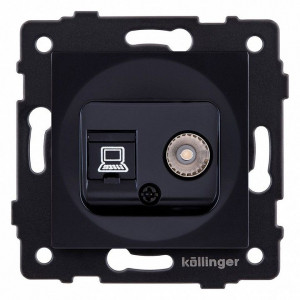 ТВ-розетка и розетка Ethernet RJ-45 без рамки Kollinger REA-012BK ТВ-розетка и розетка Ethernet RJ-45 без рамки Kollinger REA-012BK