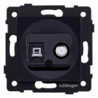ТВ-розетка и SAT-розетка оконечная без рамки Kollinger  REA-022BK