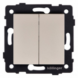 Выключатель двухклавишный без рамки Kollinger REA-S-011GD Выключатель двухклавишный без рамки Kollinger REA-S-011GD