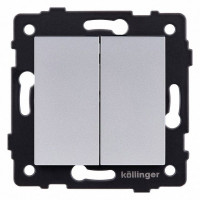 Выключатель двухклавишный без рамки Kollinger  REA-S-011GY
