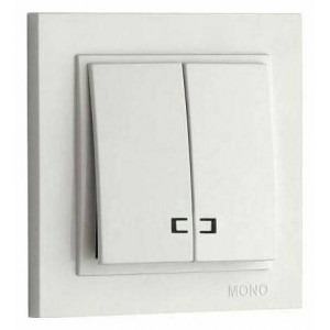 Выключатель двухклавишный с подсветкой Mono Electric Despina 102-252525-103 Выключатель двухклавишный с подсветкой Mono Electric Despina 102-252525-103