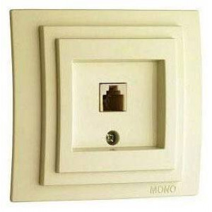 Розетка телефонная RJ-11 Mono Electric Larissa 103-171705-124 Розетка телефонная RJ-11 Mono Electric Larissa 103-171705-124