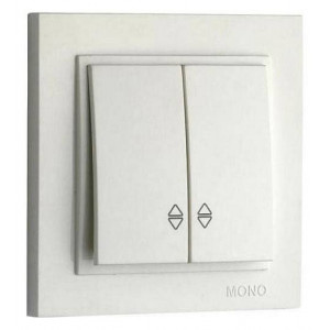 Выключатель проходной двухклавишный без рамки Mono Electric Despina / Larissa 500-000123-111 Выключатель проходной двухклавишный без рамки Mono Electric Despina / Larissa 500-000123-111