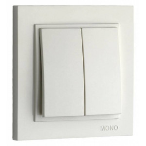 Выключатель проходной двухклавишный без рамки Mono Electric Despina / Larissa 500-001925-102 Выключатель проходной двухклавишный без рамки Mono Electric Despina / Larissa 500-001925-102
