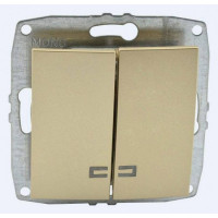 Выключатель двухклавишный с подсветкой без рамки Mono Electric Despina / Larissa 500-002225-103