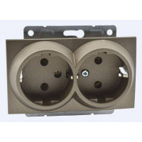 Розетка двойная с заземлением, без рамки Mono Electric Despina / Larissa 500-002304-120