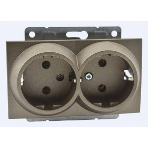 Розетка двойная с заземлением, без рамки Mono Electric Despina / Larissa 500-002304-120 Розетка двойная с заземлением, без рамки Mono Electric Despina / Larissa 500-002304-120
