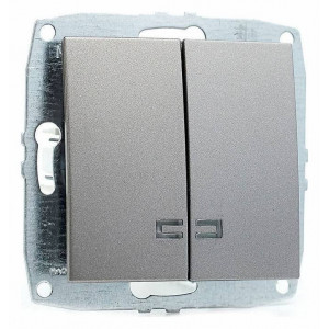 Выключатель двухклавишный с подсветкой без рамки Mono Electric Despina / Larissa 500-002425-103 Выключатель двухклавишный с подсветкой без рамки Mono Electric Despina / Larissa 500-002425-103