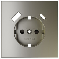 Накладка для розетки с заземлением, шторками и 2xUSB Type-A/C Voltum S70 VLS001004