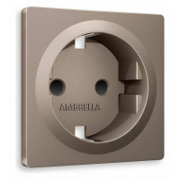 Накладка для розетки с заземлением и со шторками Ambrella Volt Quant AP6370