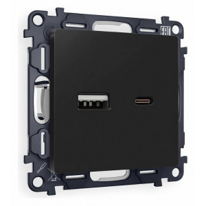 Розетка 2хUSB type A и C без рамки Ambrella Volt Quant MA811010