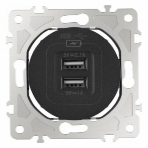 Розетка USB, без рамки Arte Milano am-202 202.46-1.black Розетка USB, без рамки Arte Milano am-202 202.46-1.black