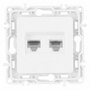 Розетка двойная RJ-11 и Ethernet RJ-45, без рамки Arte Milano am-217 217.44-1.white Розетка двойная RJ-11 и Ethernet RJ-45, без рамки Arte Milano am-217 217.44-1.white