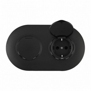 Розетка с заземлением и шторкой, с крышкой Arte Milano SET08-2 SET08-2-41-1x2 black Розетка с заземлением и шторкой, с крышкой Arte Milano SET08-2 SET08-2-41-1x2 black
