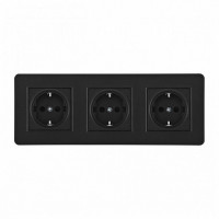 Розетка с заземлением и со шторкой Arte Milano SET16-3 SET16-3-40-1x3 black