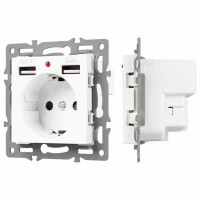 Розетка с заземлением и 2хUSB type A, без рамки Arlight SCT 043733