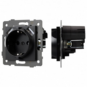 Розетка с заземлением и 2хUSB type A, без рамки Arlight SCT 049819