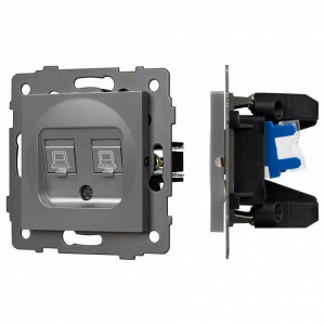 Розетка двойная RJ-12 и Ethernet RJ-45, без рамки Arlight SCT 049851 Розетка двойная RJ-12 и Ethernet RJ-45, без рамки Arlight SCT 049851