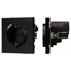 Розетка 2хUSB type A и C без рамки Arlight SCT-TENDO 054087