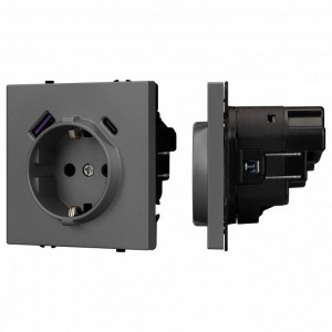 Розетка с заземлением и 2хUSB type A, без рамки Arlight SCT 054287 Розетка с заземлением и 2хUSB type A, без рамки Arlight SCT 054287