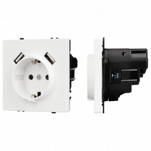 Розетка с заземлением и 2хUSB type A, без рамки Arlight SCT 054288