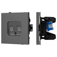 Розетка двойная Ethernet RJ-45 и со шторками, без рамки Arlight SCT-TENDO 054597