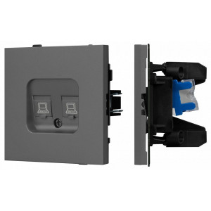 Розетка двойная Ethernet RJ-45 и со шторками, без рамки Arlight SCT-TENDO 054597 Розетка двойная Ethernet RJ-45 и со шторками, без рамки Arlight SCT-TENDO 054597