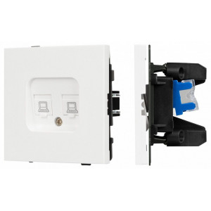 Розетка двойная Ethernet RJ-45 и со шторками, без рамки Arlight SCT-TENDO 054598 Розетка двойная Ethernet RJ-45 и со шторками, без рамки Arlight SCT-TENDO 054598