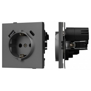 Розетка 2хUSB type A и C без рамки Arlight SCT-TENDO 054609