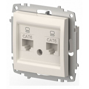 Розетка двойная Ethernet RJ-45 без рамки Elbi Eleсtriс Zena Vega 609-010200-248 Розетка двойная Ethernet RJ-45 без рамки Elbi Eleсtriс Zena Vega 609-010200-248