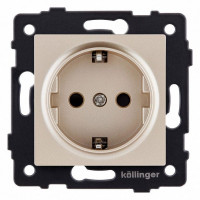 Розетка с заземлением, без рамки Kollinger  REA-002GD