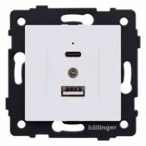 Розетка 2хUSB type A и C без рамки Kollinger REA-037WM Розетка 2хUSB type A и C без рамки Kollinger REA-037WM