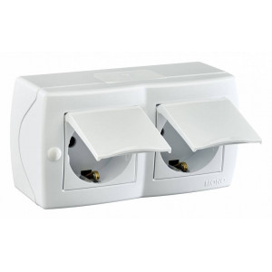 Блок с розетками влагозащищенными с заземлением и крышкой Mono Electric Octans IP20 104-010101-184 Блок с розетками влагозащищенными с заземлением и крышкой Mono Electric Octans IP20 104-010101-184