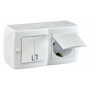 Блок с розеткой и выключателем Mono Electric Octans IP20 104-010101-187 Блок с розеткой и выключателем Mono Electric Octans IP20 104-010101-187