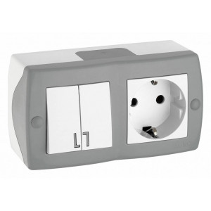Блок с розеткой и выключателем Mono Electric Octans IP20 104-020001-181 Блок с розеткой и выключателем Mono Electric Octans IP20 104-020001-181