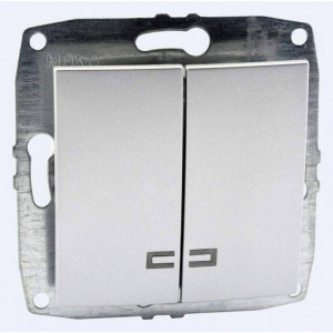 Выключатель двухклавишный с подсветкой без рамки Mono Electric Despina / Larissa 500-002125-103 Выключатель двухклавишный с подсветкой без рамки Mono Electric Despina / Larissa 500-002125-103